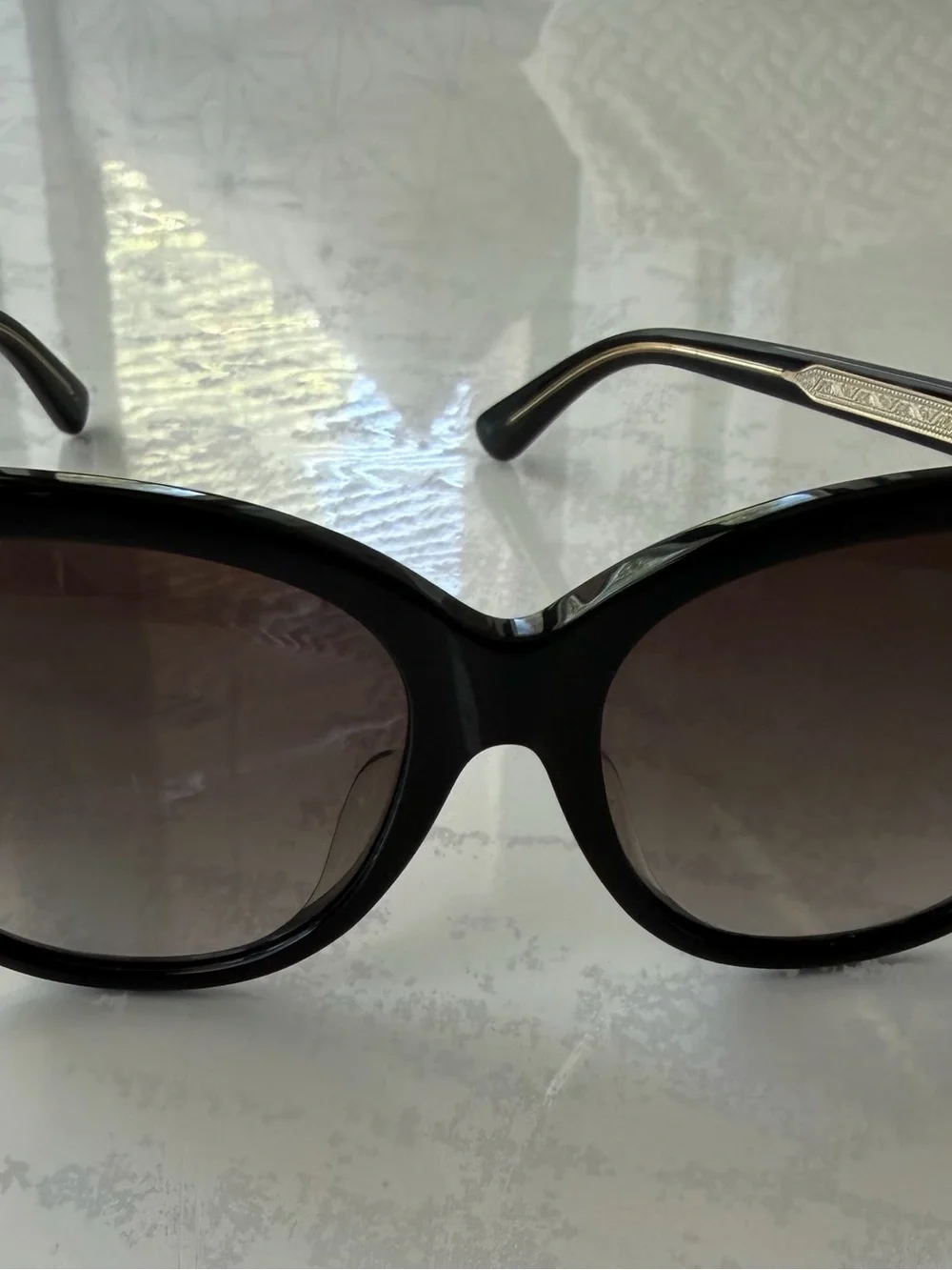 Gucci Black Square Sunglasses with Gold Accents